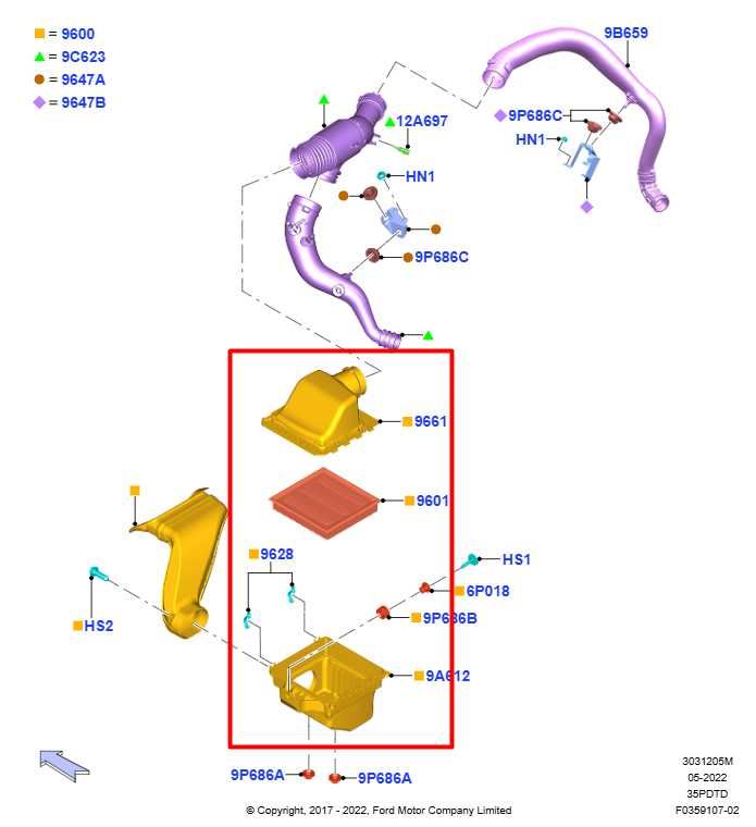 2018-2026 Ford Expedition MAX XLT 3.5L 4WD Air Intake Cleaner JL34-9600-AC OEM - Alshned Auto Parts