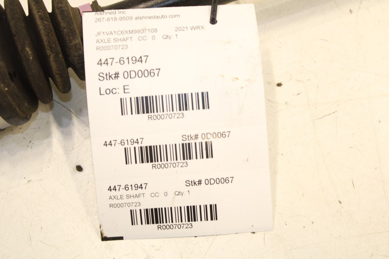 15-21 Subaru WRX Premium AWD Rear RH or Left CV Axle Drive Half Shaft 28421AJ021 - Alshned Auto Parts