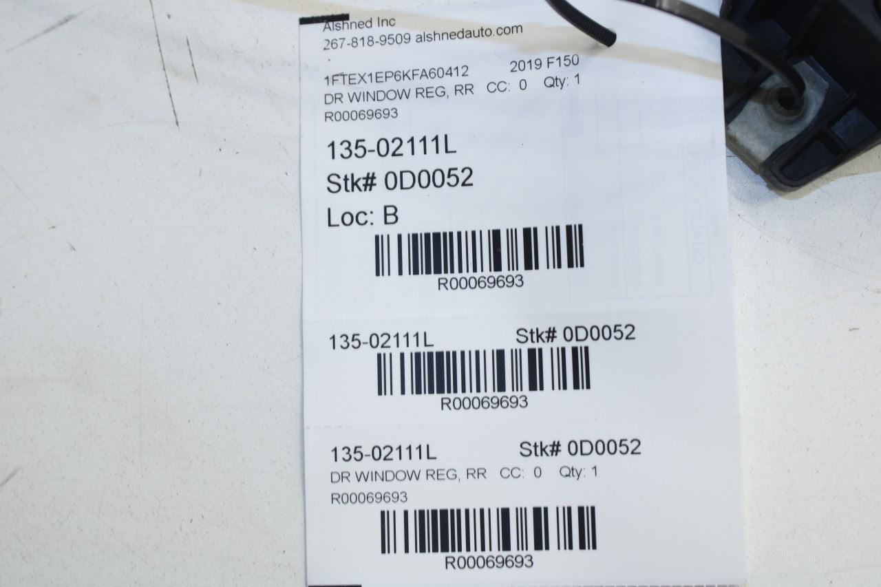 2015-2020 Ford F150 XL Super Cab Rear Left Side Door Window Regulator w/ Motor - Alshned Auto Parts