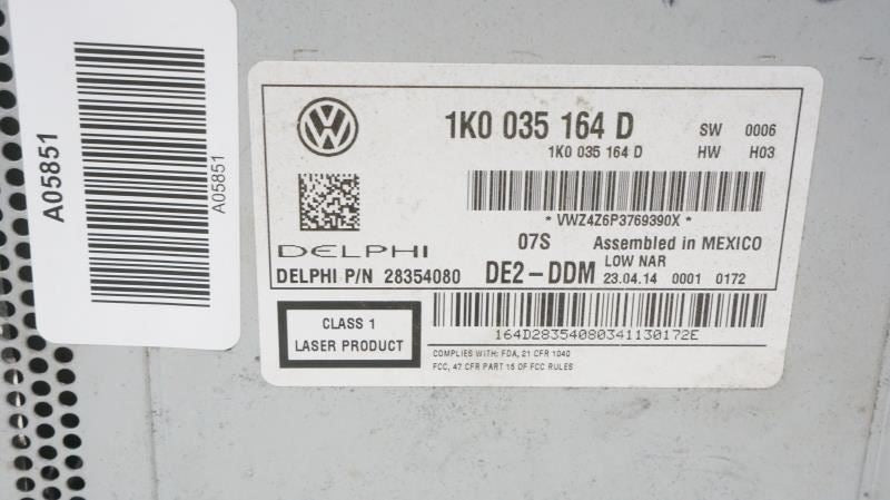 2012 Volkswagen Jetta AM FM CD MP3 Radio Receiver 1K0035164D OEM *ReaD* - Alshned Auto Parts