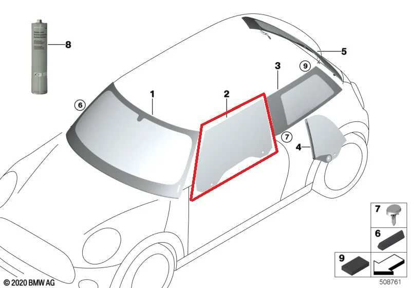 2013-2021 Mini Hardtop Cooper Front Left Door Window Movable Glass 7296447 OEM - Alshned Auto Parts