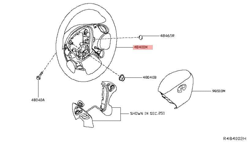 2019-20 Infiniti QX60 Steering Wheel Leather w/ Control Buttons 48430-9NF5A OEM - Alshned Auto Parts