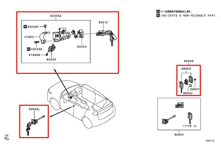 2018-25 Mitsubishi Eclipse Cross ES Ignition Switch Lock Cylinder and Door Lock - Alshned Auto Parts