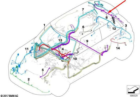 16-18 Mini Cooper Clubman Rear Left Liftgate Split Door Wire Harness 9392621 OEM - Alshned Auto Parts