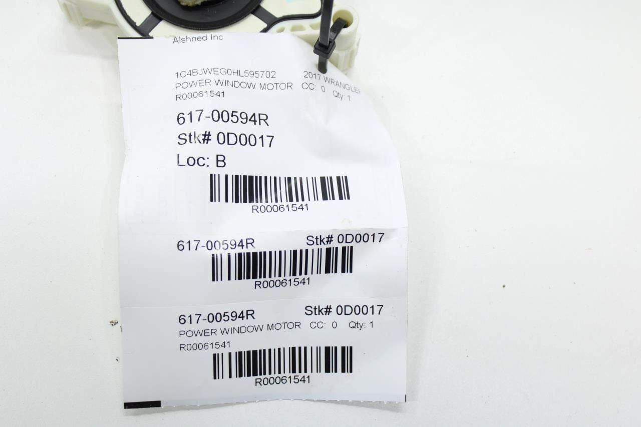 07-2018 Jeep Wrangler Sahara FR RH Passenger Side Power Window Motor 68014952AA - Alshned Auto Parts