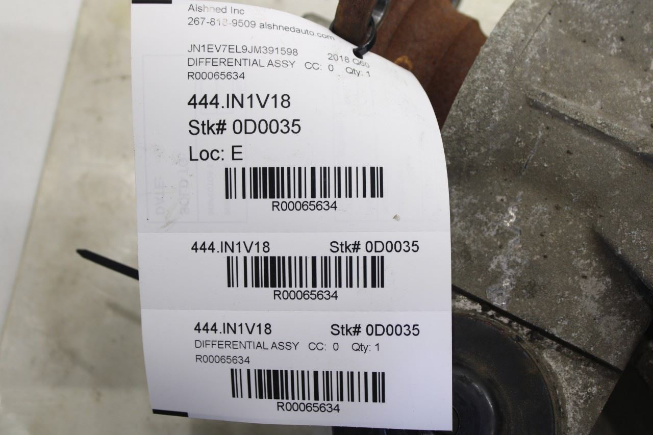 17-20 Infiniti Q60 Luxe 3.0L AWD Rear Axle Differential Carrier 2.937 ratio 75K - Alshned Auto Parts