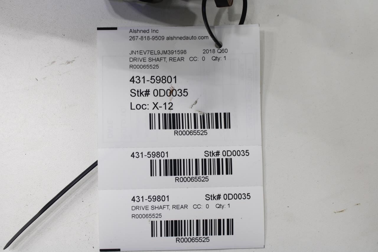 2017-22 Infiniti Q60 Luxe 3.0L AWD AT Rear Drive Shaft Propeller 37300-4GB1B OEM - Alshned Auto Parts