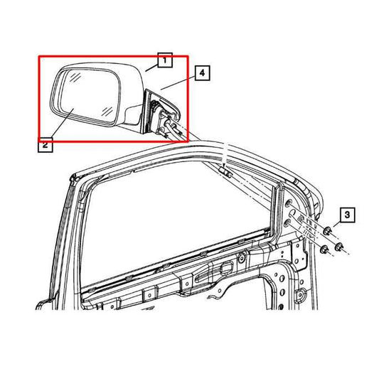 2012-18 Jeep Grand Cherokee Limited Right Side Rear View Mirror 68236923AA OEM - Alshned Auto Parts