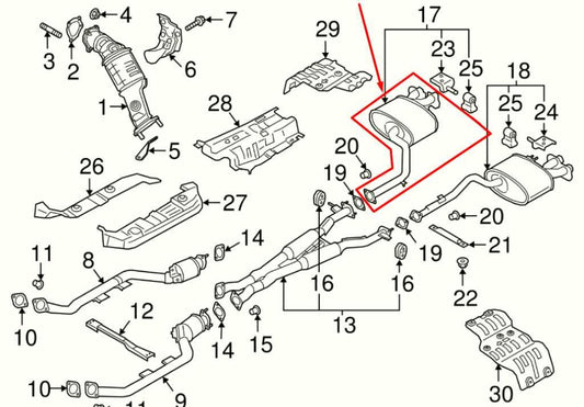2021-2023 Kia Stinger GT1 3.3L AWD Rear Right Exhaust System Muffler 28711-J5900 - Alshned Auto Parts