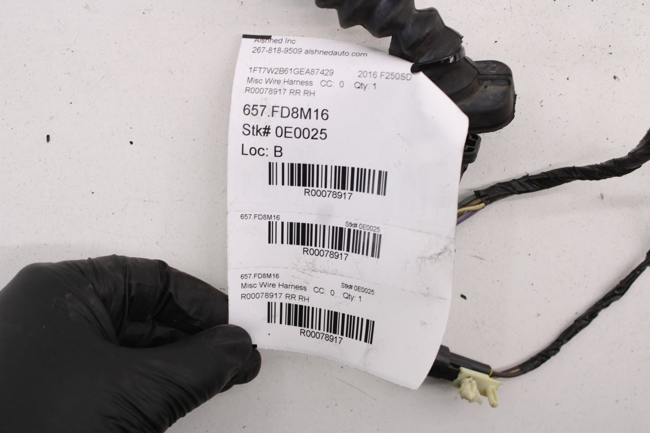 2013-2016 Ford F-250 Crew Cab Lariat Rear Right Door Wire Harness DC3T-14632-BCC - Alshned Auto Parts