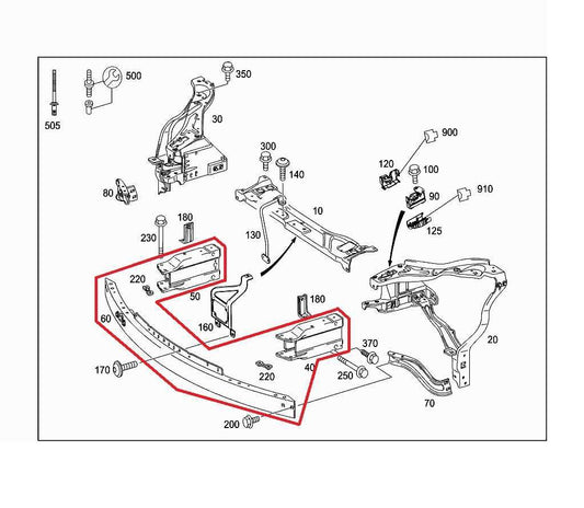 10-16 Mercedes-Benz E350 4Matic Front Bumper Reinforcement Impact Bar 2126202000 - Alshned Auto Parts