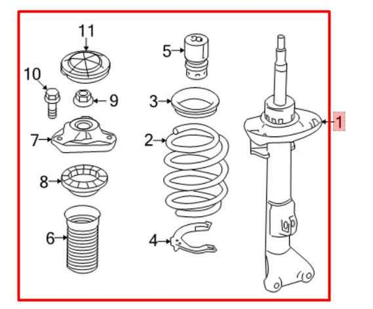 10-15 Mercedes-Benz E350 Sport 4Matic AWD Front Right Side Shock Strut Absorber - Alshned Auto Parts
