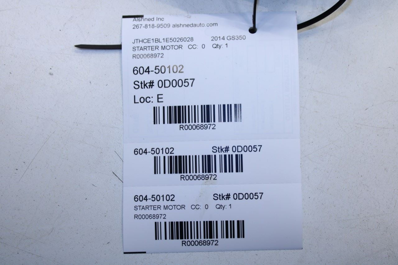 2010-2016 Lexus GS350 3.5L Engine Starter Motor 28100-31071 OEM - Alshned Auto Parts