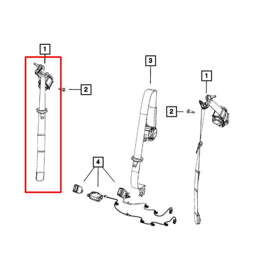 14-18 Jeep Cherokee 75th Anniversary Rear Right Side 2nd Row Seat Belt Retractor - Alshned Auto Parts