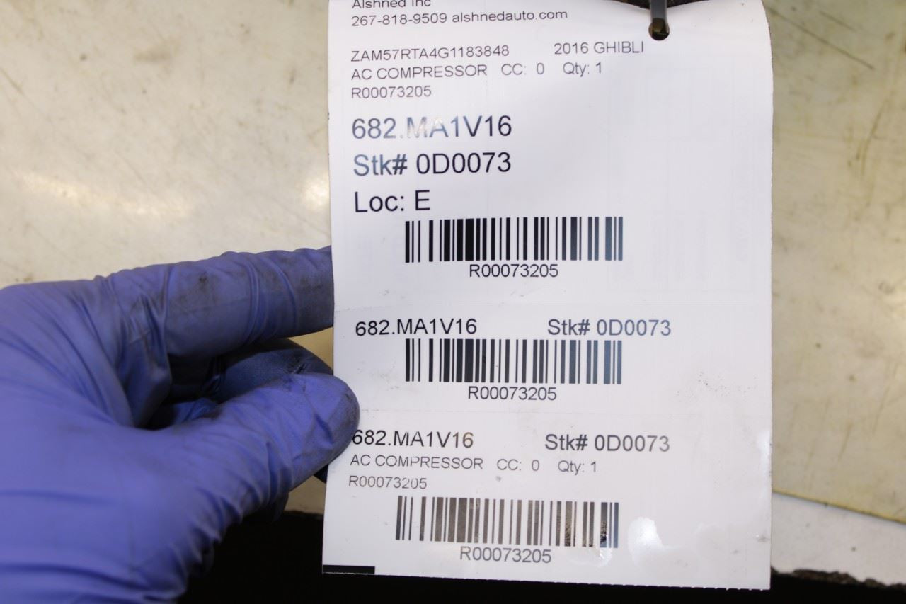 2014-2019 Maserati Ghibli S Q4 3L AC Air Conditioner Compressor 00308716 OEM - Alshned Auto Parts