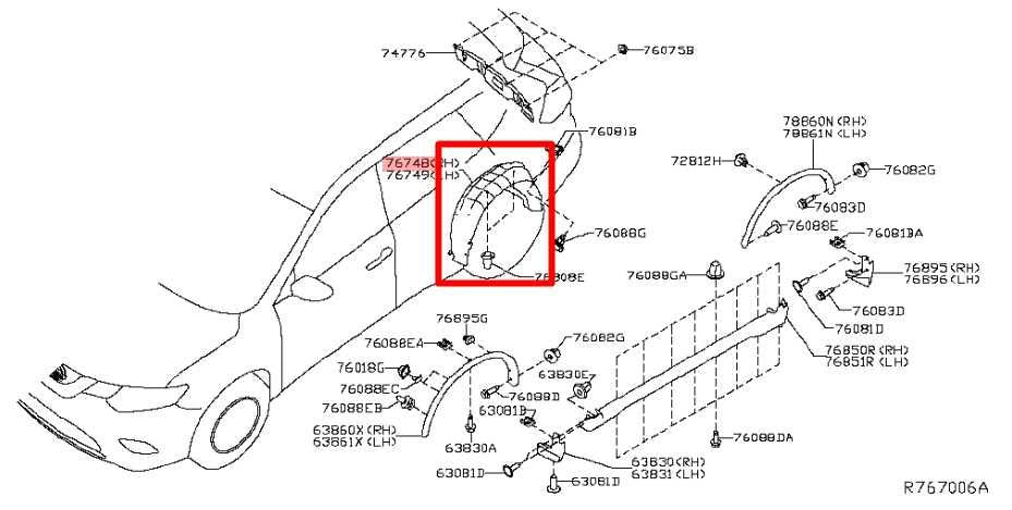 14-20 Nissan Rogue SV Rear RH Quarter Wheelhouse Liner Splash Shield 76748-4BA0A - Alshned Auto Parts