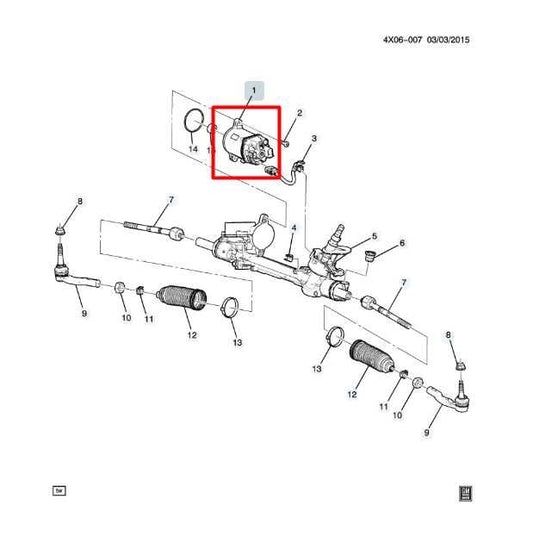 2018-2021 Chevrolet Equinox LT 1.5L AWD Power Steering Gear Rack Motor 85149405 - Alshned Auto Parts
