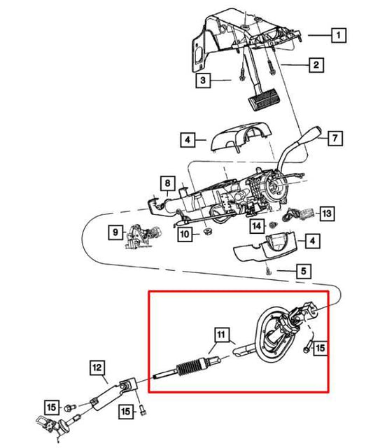 2014-20 Ram 1500 Laramie Crew Cab 5.7L Steering Column Intermediate Upper Shaft - Alshned Auto Parts