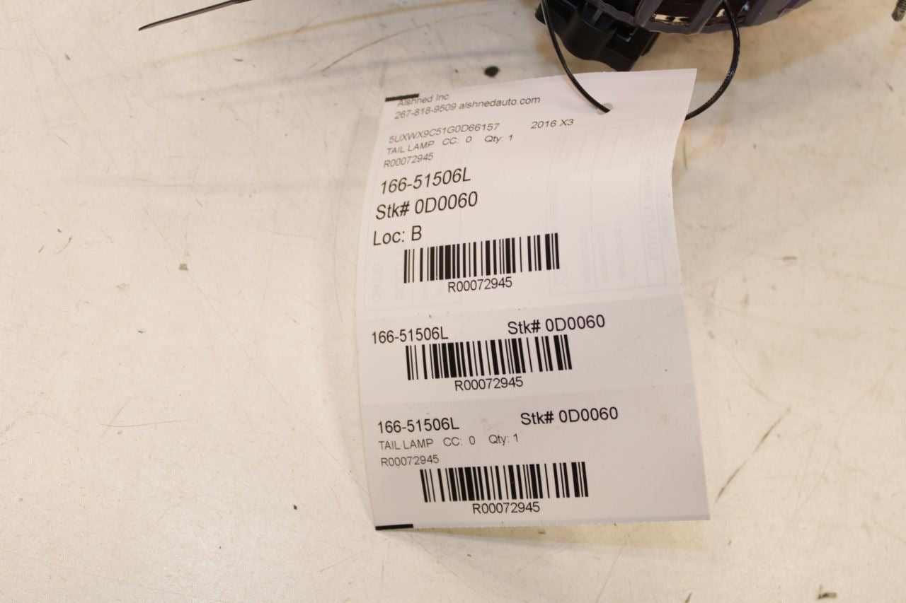 2011-2017 BMW X3 xDrive28i Rear Left Driver Side Tail Light Lamp 63217217309 OEM - Alshned Auto Parts