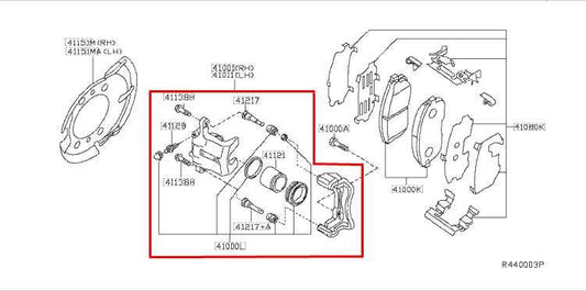 2013-2019 Nissan Sentra SV Front Left Driver Side Brake Disc Caliper 41011-3SG0C - Alshned Auto Parts