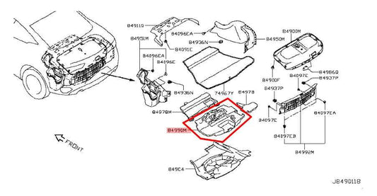 17-22 Infiniti Q60 Luxe 3.0L Rear Trunk Luggage Tool Foam Holder w/ Wheel Wrench - Alshned Auto Parts