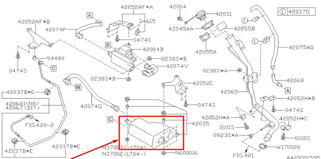 2014-2018 Subaru Forester Fuel Vapor Evaporator Emission Canister 42035FJ000 OEM - Alshned Auto Parts