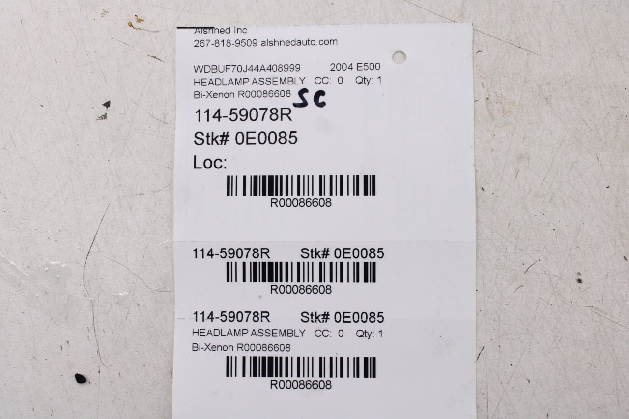 03-06 Mercedes-Benz E500 5.0L Front Passenger Right Side Bi-Xenon Headlight Lamp - Alshned Auto Parts