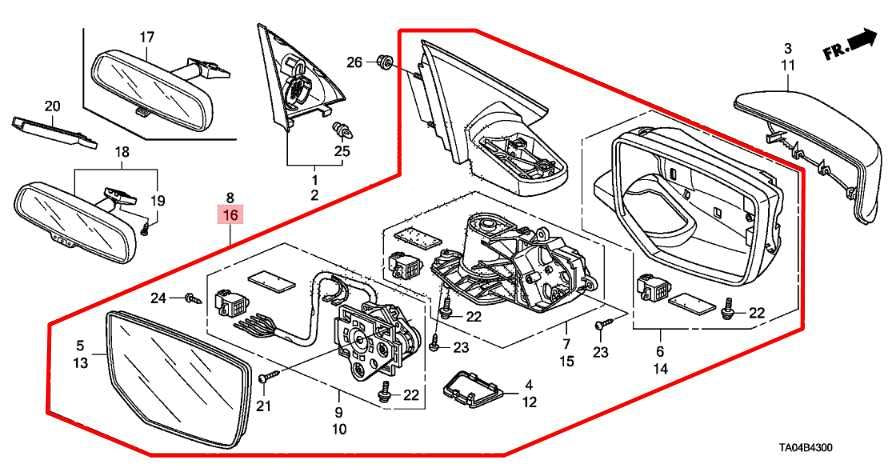 2008-12 Honda Accord EX 2.4L Driver Left Side Rear View Mirror 76258-TA5-A11 OEM - Alshned Auto Parts