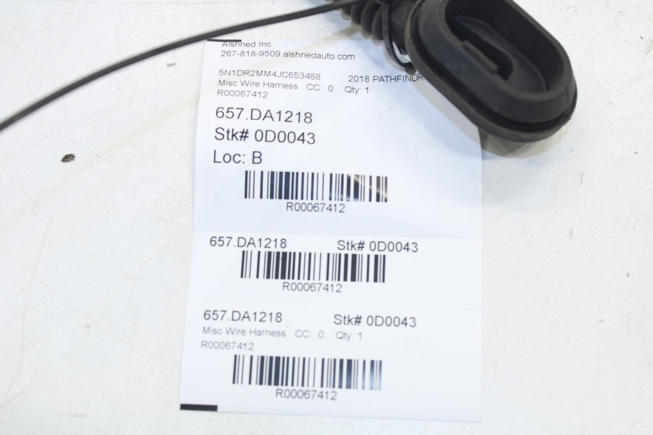 2013-2019 Nissan Pathfinder SV Rear Trunk Back Door Wire Harness 24071-3KA1A OEM - Alshned Auto Parts