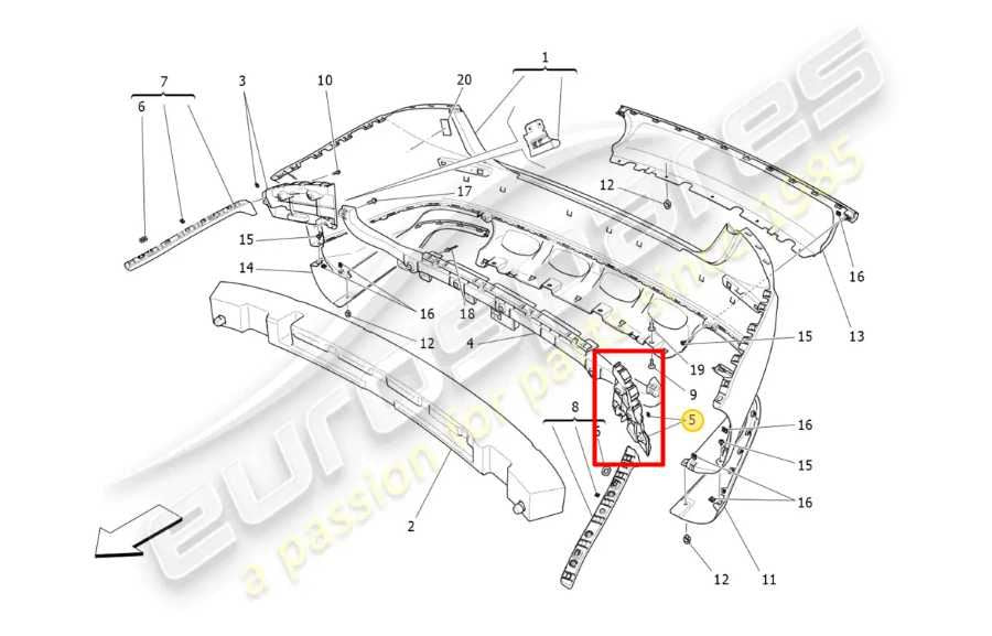 17-21 Maserati Ghibli 3.0L Rear Driver Left Side Under Taillight Bumper Bracket - Alshned Auto Parts