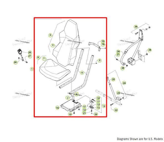 14-20 Arctic Cat Wildcat Trail 700 Front Right or Left Side Seat Complete *ReaD* - Alshned Auto Parts