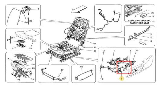 2017-2020 Maserati Ghibli Front Left Side Power Seat Adjustment Switch 673000293 - Alshned Auto Parts