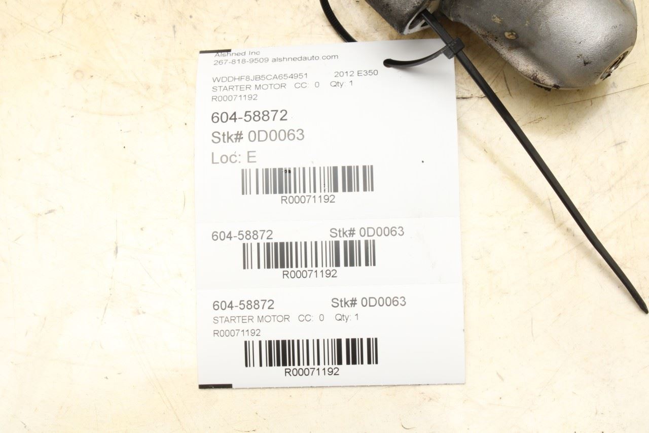 2012-14 Mercedes-Benz E350 Sport 4MATIC 3.5L Engine Starter Motor 276-906-26-00 - Alshned Auto Parts