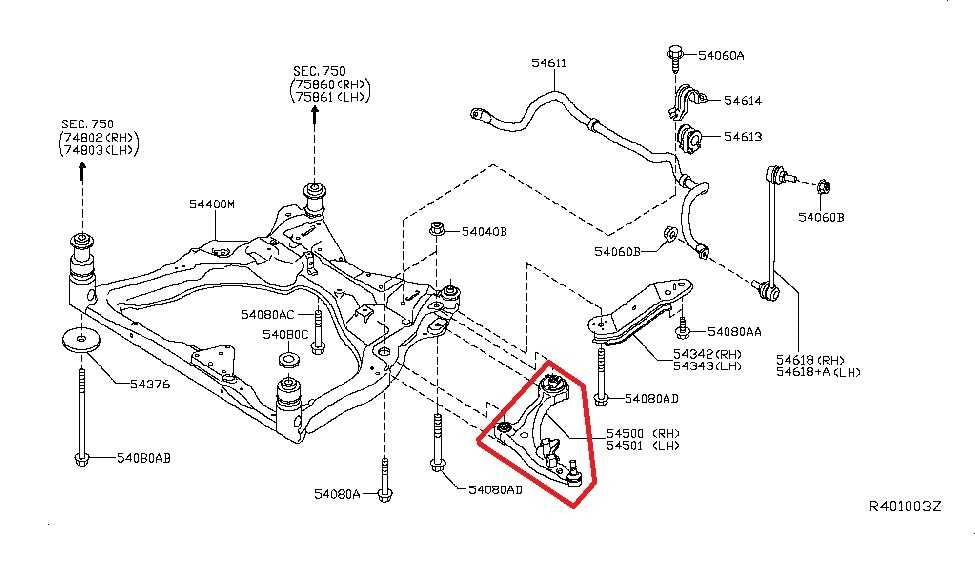 2014-2020 Infiniti QX60 AWD Front Suspension Right Lower Control Arm 54500-3JA0C1