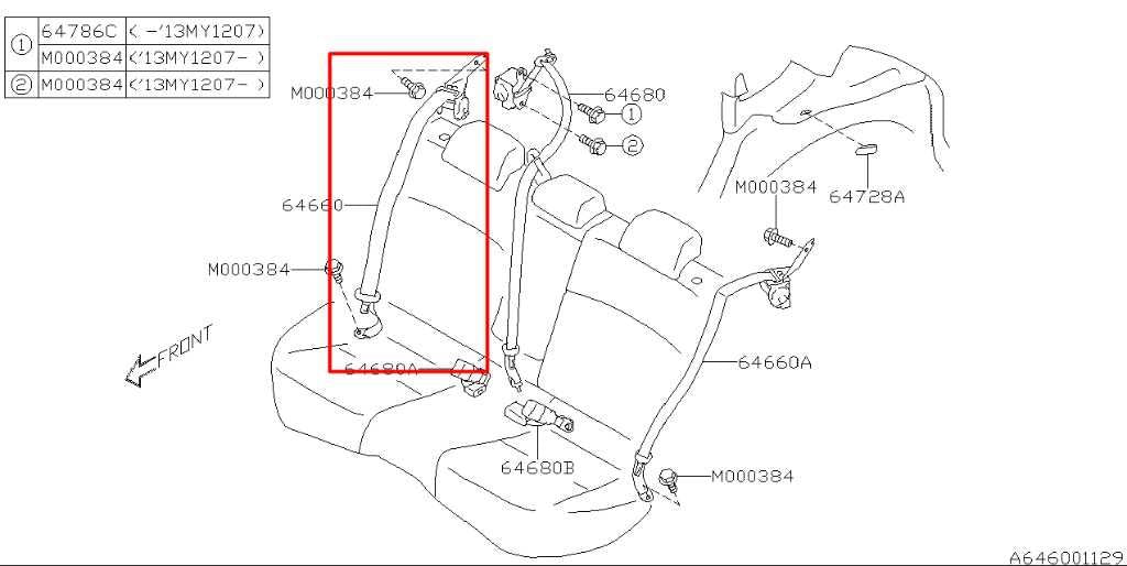 2012-16 Subaru Impreza Sport Premium Rear Right Side 2nd Row Seat Belt Retractor1
