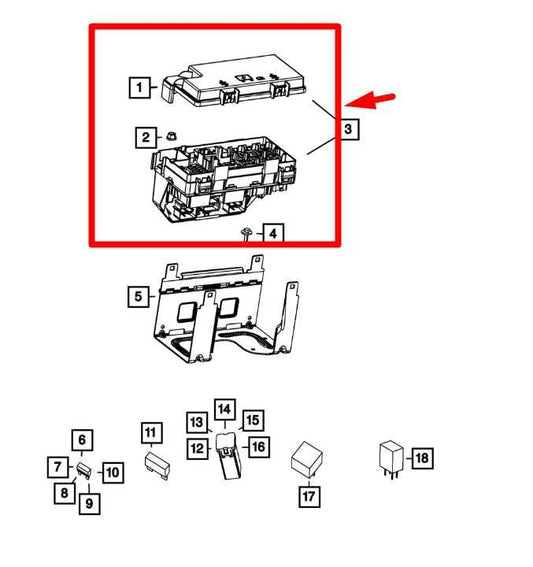 2016-18 Jeep Wrangler Totally Integrated Power Module Fuse Box 68303924AB *ReaD* - Alshned Auto Parts