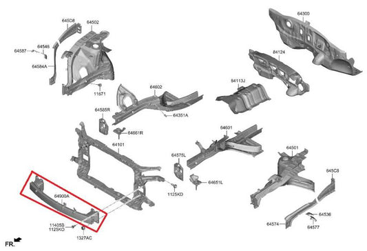 2022-2024 Hyundai Tucson SEL Front Bumper Reinforcement Impact Bar 64900-CW000 - Alshned Auto Parts