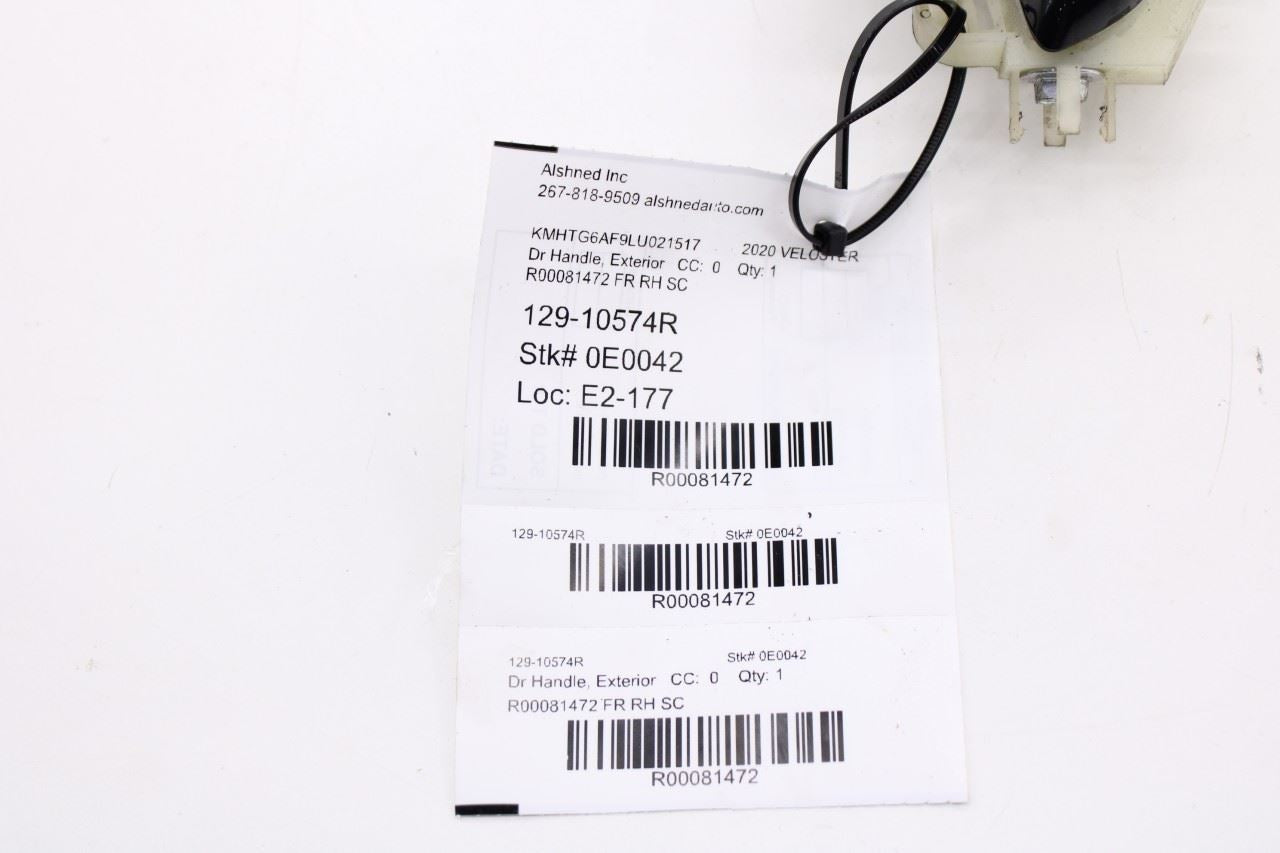 19-21 Hyundai Veloster 2.0L FWD Front Passenger Right Side Door Exterior Handle10