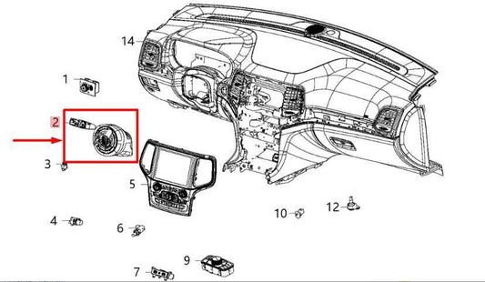 2018-21 Jeep Grand Cherokee Steering Column Turn Signal Wiper Switch 6NE96DX9AC - Alshned Auto Parts