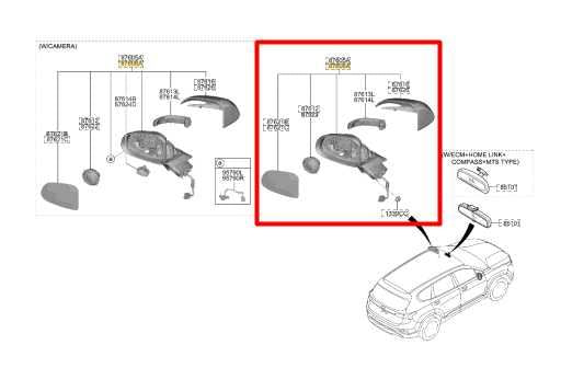 2019-2020 Hyundai Santa Fe Front Right Side Rear View Mirror 87620-S2010 OEM - Alshned Auto Parts