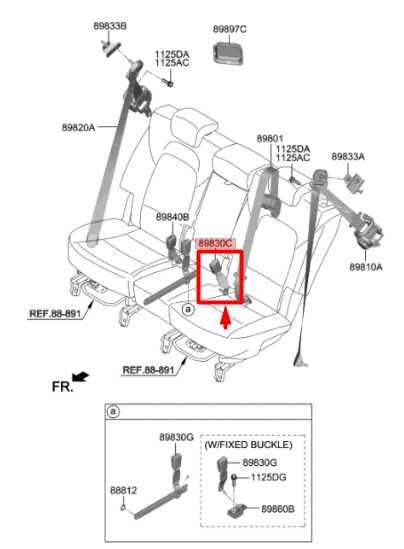 2019-23 Hyundai Santa Fe Rear Left 2nd Row Seat Belt Buckle 89830-S2000-NNB OEM - Alshned Auto Parts