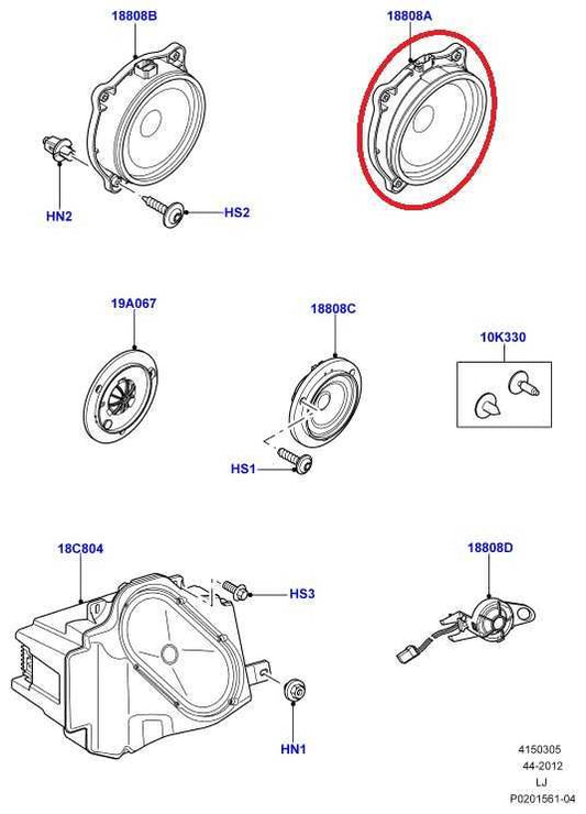 2010-2012 Land Rover Range Rover HSE Rear Right and Left Door Speaker XQM500410 - Alshned Auto Parts