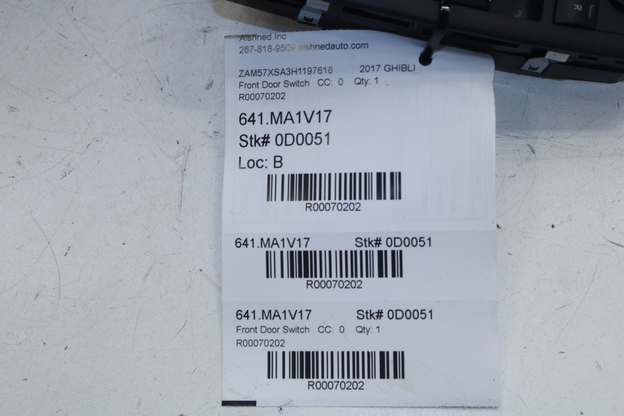 2017-2021 Maserati Ghibli Front Left Door Master Power Window Switch 670025406 - Alshned Auto Parts