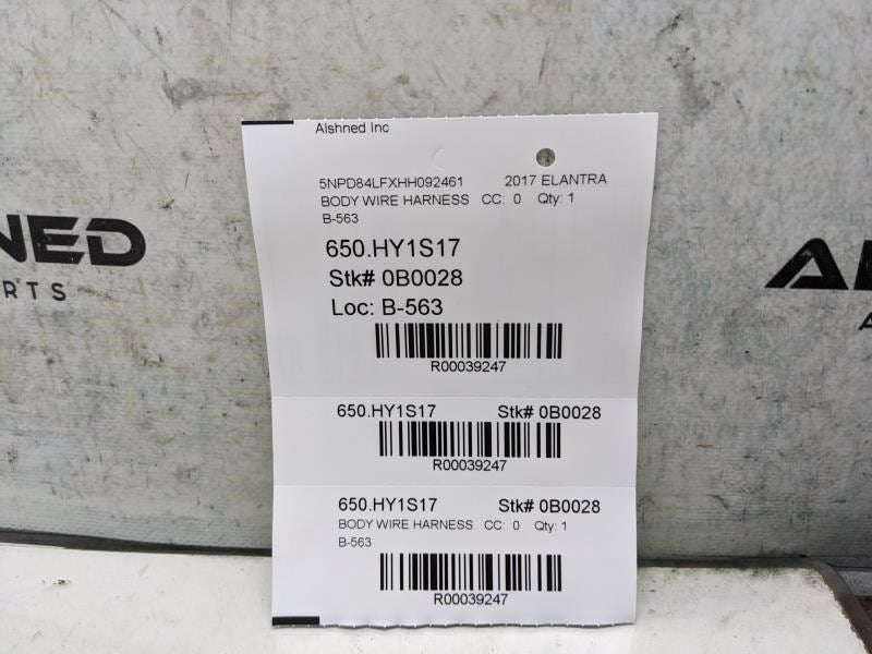 2016-2018 Hyundai Elantra SE Rear Left Driver Side Door Wire Harness 91650-F3010 - Alshned Auto Parts