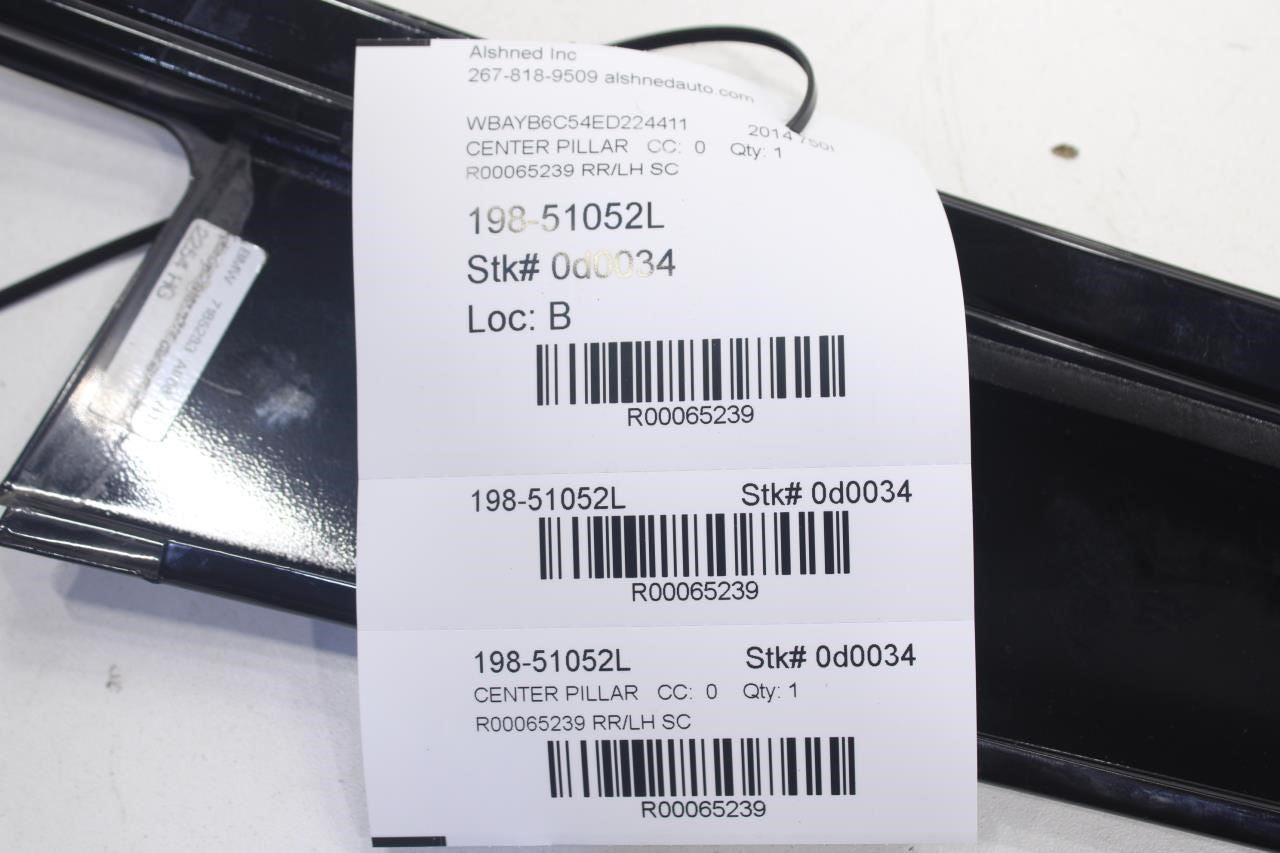 10-15 BMW 750I xDrive Rear Left Side Door B-Pillar Applique Molding 51357185233 - Alshned Auto Parts