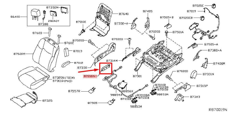 2019-2020 Infiniti QX60 FR RH Side Adjustment Power Seat Switch 87016-3JA7A OEM - Alshned Auto Parts