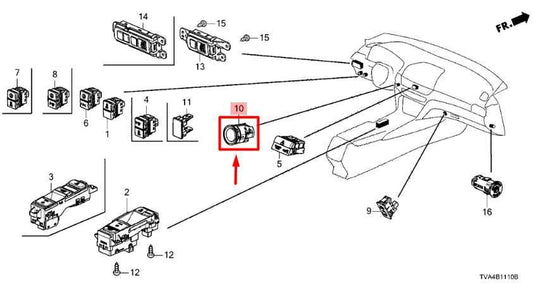 18-22 Honda Accord Engine Start Stop Ignition Switch Button w/ Trim 35881TBAA01 - Alshned Auto Parts