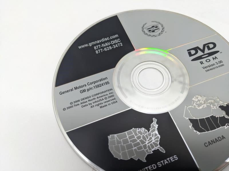 2007 Chevrolet Corvette DVD Navigation Disc Version 3.00 U.S. w Canada 15924195 - Alshned Auto Parts