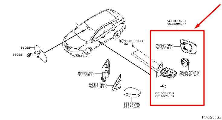 2015-2016 Nissan Murano Left Driver Side Rear View Power Mirror with Turn Signal - Alshned Auto Parts