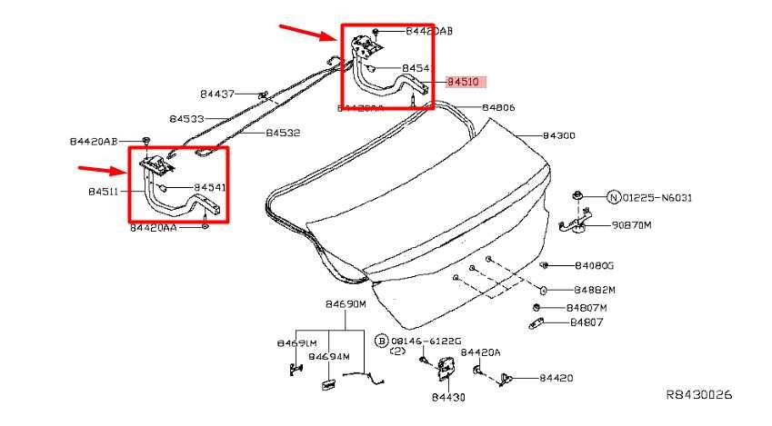 19-24 Nissan Altima SL Rear RH and LH Side Trunk Deck Lid Hinge H4400-6CAMA OEM - Alshned Auto Parts